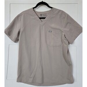 FIGS Leon Scrub Top Tan Mens Medium V-Neck Technical Collection Shirt